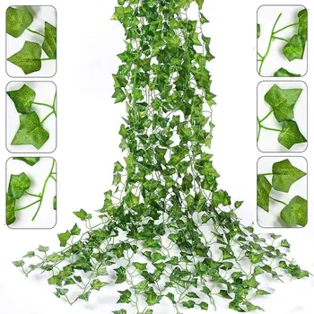2.2 m Artificiale Ivy Ghirlanda Fals de Viță de vie Frunze Verzi de Plante Agățat de Plante pentru Petrecerea de Nunta Gradina de Decorare Perete