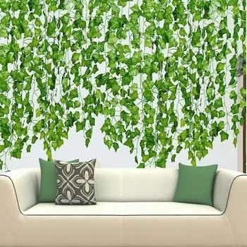 2.2 m Artificiale Ivy Ghirlanda Fals de Viță de vie Frunze Verzi de Plante Agățat de Plante pentru Petrecerea de Nunta Gradina de Decorare Perete