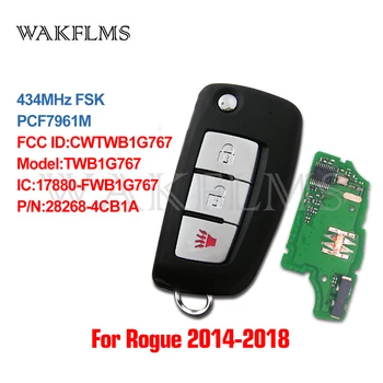 3btn la Distanță, Auto Flip Key fob 434MHz Pentru Nissan Rogue - cu PCF7961M chip CWTWB1G767 TWB1G767 28268-4CB1A