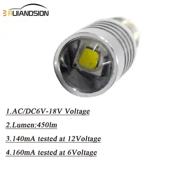 1 BUC 5W LED E10 AC/DC 6-18V Șurub lumina de Avertizare bec Lanterna E10 Instrumente E10 12-24V Alb Indicator 6000k E10 6V
