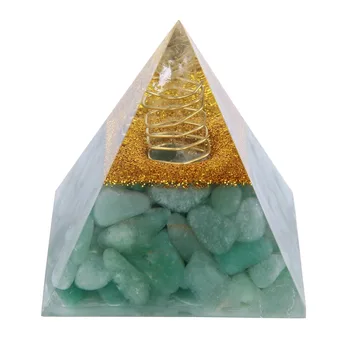 6cm Naturale Aventurin Ametist, Citrin Cuarț Scazut Pietre Piramide Orgonice Figurina de Cristal Piatră prețioasă de Vindecare Statuie 1 buc