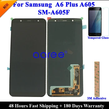 Testat Super AMOLED Display LCD Pentru Samsung A6 Plus 2018 A605 Pentru Samsung A6 Plus 2018 Display Touch Screen Digitizer Asamblare