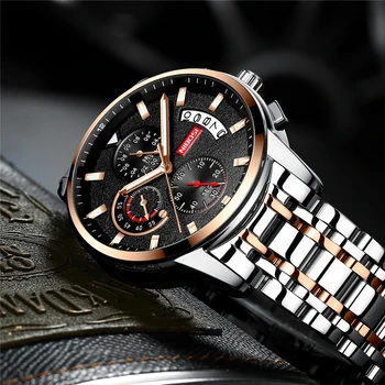 NIBOSI 2020 Ceas Barbati Chronograph Top Brand de Lux Sport Barbati Ceas rezistent la apa Complet din Oțel Cuarț Ceas de mână Relogio Masculino