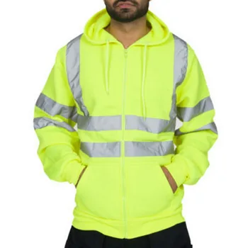 2020 Oameni Noi Drumuri de Muncă de Înaltă Vizibilitate Pulover Casual cu Maneca Lunga Hoody Topuri Tricou Barbati Jacheta cu Gluga Bluze