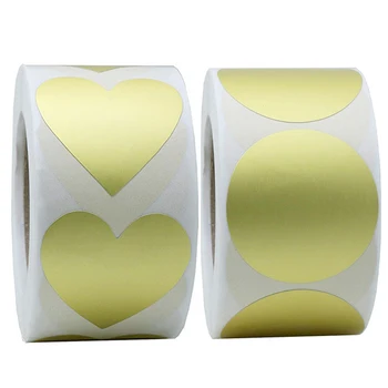 500 Picese Rotund și inima de aur Autocolante, etichete sigiliu scrapbooking Etichete autocolante pentru cadou de nunta de decorare autocolant de papetărie