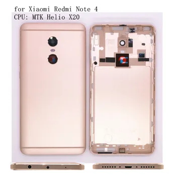 Original Pentru Xiaomi Redmi Note4 Nota 4 MTK helio x20 Spate Baterie Usa Capacul Carcasei Caz+ Butoane Baterie Înlocuire de Usi