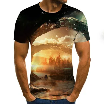 Noi cerul înstelat de imprimare 3d pentru bărbați t-shirt casual de vara barbati uscare rapidă tricou top tee interesante t-shirt îmbrăcăminte de stradă