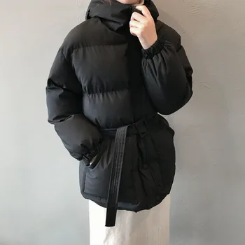 2019 iarna jacheta de iarna pentru femei versiunea coreeană de libertate haina de iarna pentru femei cu glugă sacou din bumbac pentru femei talie pâine caldă