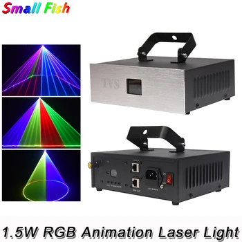 1.5 W RGB 3IN1 Animație de Lumină Laser Controller DMX 512 Linie Laser Scanner Etapă Efect de Iluminare Proiectorul cu Laser Pentru DJ Disco Bar