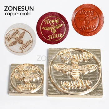 ZONESUN logo-ul Personalizat de Ștanțare la Cald Alamă Mucegai Lemn, Piele, Hârtie Personalizate timbru sec Mucegai din Piele DIY Design Cadou de Ziua de nastere