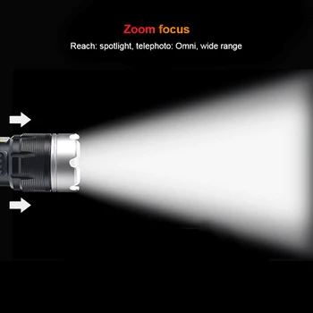 4500lumen 4-Core P90 cu Zoom Lanterna LED-uri COB Lumina Partea Impermeabil USB de Încărcare de Camping Lanterna de Putere Indică Pentru 18650 26650