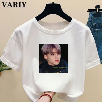 Kpop ATEEZ Print Casual T-shirt pentru femeie Haine Albe de Vara Topuri cu Maneci Scurte haine coreene harajuku grafic T-Shirt
