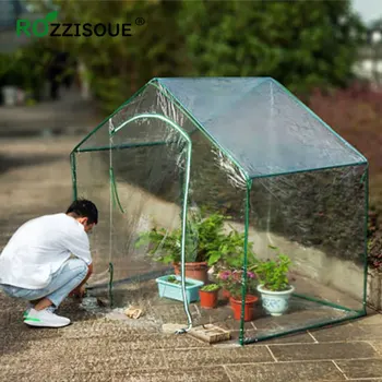 Transparent Sere Calde Grădină de uz Casnic cu efect de Seră se Acoperă cu Suport de Fier în aer liber Plante Cresc Casa Mini Serre De Jardin