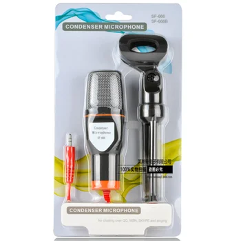 Microfon Condensator de Studio de inregistrari de Sunet Cu Trepied Mufă de 3,5 mm Pentru Radio Braodcasting Cântând Înregistrare KTV Karaoke Calculator