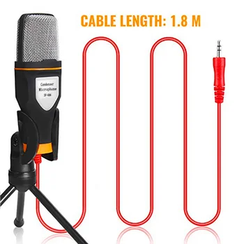 Microfon Condensator de Studio de inregistrari de Sunet Cu Trepied Mufă de 3,5 mm Pentru Radio Braodcasting Cântând Înregistrare KTV Karaoke Calculator