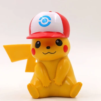 Drăguț TAKARA TOMY Pokemon Pikachu Crăciun Figura Anime Desene animate Figurina de Colectie Model de Jucarie Figurine Cadouri pentru Copii