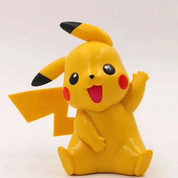 Drăguț TAKARA TOMY Pokemon Pikachu Crăciun Figura Anime Desene animate Figurina de Colectie Model de Jucarie Figurine Cadouri pentru Copii