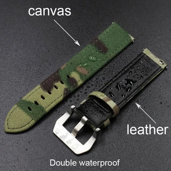 Camuflaj de Model Curea de Ceas din Piele Trupa 20mm 22mm Camo Cordura Panza de Nailon Balistic Eliberare Rapidă Militare Watchband