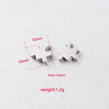 1.8 mm Orificiu Mic Șirag de mărgele de Oțel Inoxidabil Puzzle Farmecul Șirag de mărgele Bijuterii DIY Mirror Mirror Lustruit 30buc