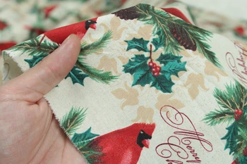 Design de Brand Nou 2 Culori de Crăciun Pasăre și conuri de Pin imprimate Tesatura de Bumbac pentru cusut de lenjerie de pat de pânză de decorare