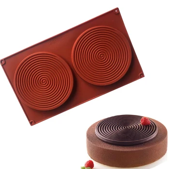 Formă de spirală Mucegai Silicon 2-inel de Tort Mousse de Mucegai Cercurile de Ciocolată în formă de Desert Patiserie Bakeware Pan Tort de Decorare Instrument