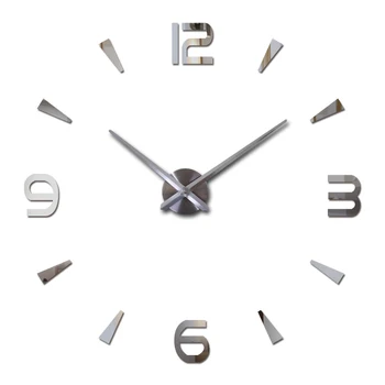 Scurtă Moda Ceas de Perete Pentru Camera de zi de Design Acril Oglindă Ceasuri Europa 3d Diy Autocolante Decorative Mari de Cuarț