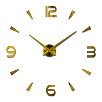 Scurtă Moda Ceas de Perete Pentru Camera de zi de Design Acril Oglindă Ceasuri Europa 3d Diy Autocolante Decorative Mari de Cuarț