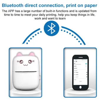 Mini Foto Portabil de Buzunar Imprimantă Termică 58mm Hârtie de Imprimare fără Fir Bluetooth Android IOS Pentru Creative Drăguț Autocolante
