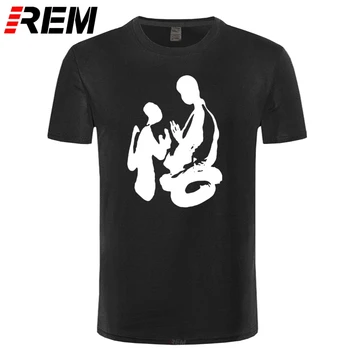 REM Boutique T-shirt Caligrafie Chineză Iluminare Cuvânt de Imprimare Tricou Stil Chinezesc Bărbați Street Casual T-shirt