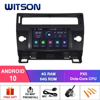 WITSON Android 10 4+64G MASINA DVD PLAYER cu GPS Pentru CITROEN C4 4 negru si argintiu culoare 2004-2012 navigatie gps radio auto audio