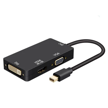 3 În 1 Thunderbolt MINI DP la HDMI VGA DVI Cablu Adaptor Convertor 1080P Mini Displayport pentru Macbook Pro Air Cameră cu Proiector