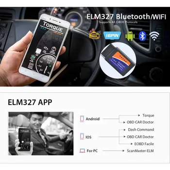 10buc/lot ELM327 V1.5 Wifi OBD2 de Diagnosticare Auto Tool V1.5 Elm 327 PIC18F25K80 Chip OBDII pentru Android/IOS/Windows