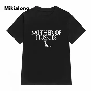 MAMA HUSKY Graphic Tee pentru Femei T Shirt Femme 2017 Vara Maneca Scurta Femei T-shirt Harajuku Tricou de Bumbac Femei Top Mujer