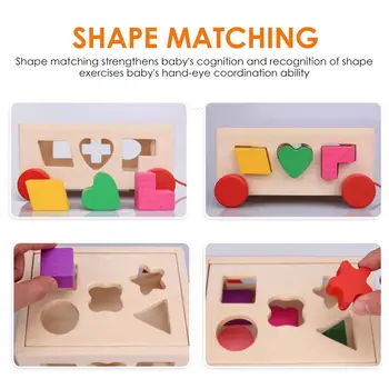 Copil nou-născut de Lemn Shape Sorter Montessori Copilul de Educație Timpurie Jucării Inteligenta Forma de Potrivire Cutie Jucarii pentru Copii