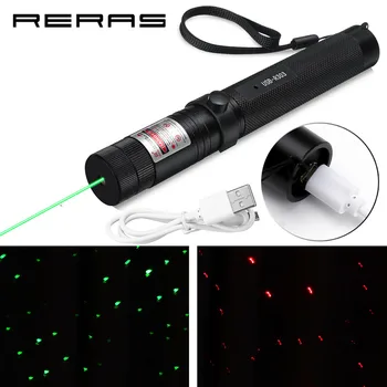 532nm Lungime de Undă 303 USB Reîncărcabilă Verde cu Laser Pointer Pix Vizibile Fascicul de Lumină