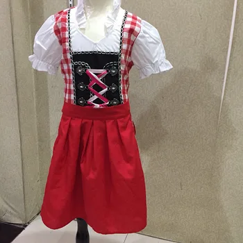 3-10 Ani Bavaria Oktoberfest Dirndl Costum Copil Copil Dantela-Up Șorțul În Carouri Rochie Broderie Puff Mâneci Pentru Copil Fete