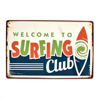 Vacanta de vara Vintage Relief Tablă de Metal Postere Bar, Beach Bar Decorative Feluri de mâncare Surf Club Autocolante de Perete Fier de Artă Poster LA