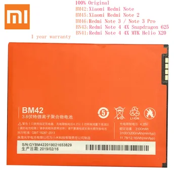 Original BM45 BM46 BM42 BN41 BN43 Baterie Pentru Xiaomi Redmi Note 4 4X 3 2 Nota 2 Note3 Note4 Înlocuire Telefon Mobil Bateria