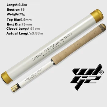 Tenkara Fly Rod de 12 FT Ultra-Light Super Tare 3:7 Telescopic Pol de Pescuit din Fibra de Carbon Fly Fishing Rod