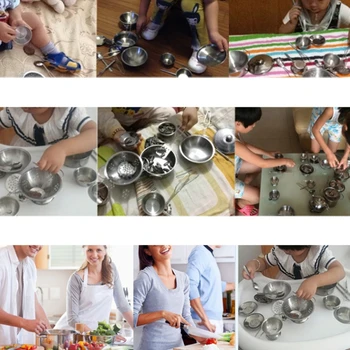 40pcs Juca Vase de Bucătărie Set pentru Bucatarie Copii Playset Pretinde Vase Mini din Oțel Inoxidabil de Gătit Ustensile de Dezvoltare Jucării Vârstele