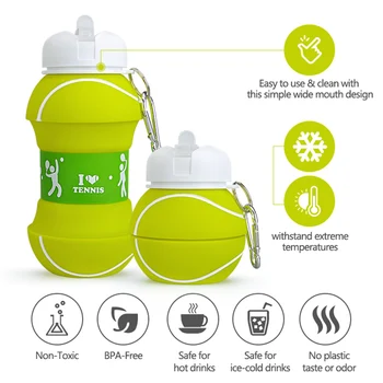 550ML Drinkware Sticle de Apa cazane de Pliere Cupa de Tenis de Paie Eco-friendly Plastic Portabil Pentru Sport Acasă Consumabile Bucatarie
