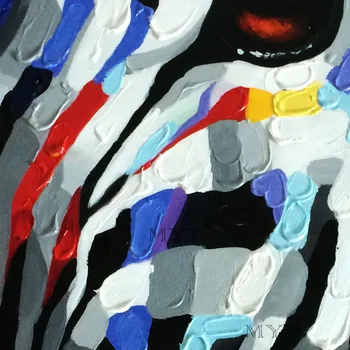 Imagine reală Pictura de Mână Paitned de Jos Negru Zebra Color Moderne, Abstracte, Picturi in Ulei Pe Panza Cameră de zi 1 buc/set