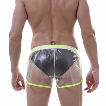 Barbati Super Sexy Transparent Se Vedea Prin Boxer Trunchiuri Solide Casual Pantaloni Scurți De Plajă, Îmbrăcăminte De Vară Impermeabil Cordon Fund