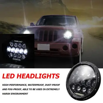 Durabil Faruri LED Multi-funcția de 7 inch Rotund 140W LED-uri Faruri cu Hi/Lo Fascicul DRL pentru Jeep Wrangler JK TJ LJ