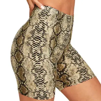 Femei Pantaloni Scurți De Moda Chic Leopard Model Snake Print De Fitness Scurt Pentru Doamna 2020 Nou De Talie Mare De Fitness Ciclism Pantaloni Skinny
