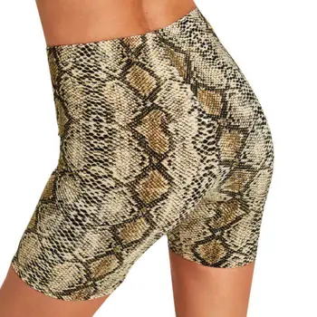 Femei Pantaloni Scurți De Moda Chic Leopard Model Snake Print De Fitness Scurt Pentru Doamna 2020 Nou De Talie Mare De Fitness Ciclism Pantaloni Skinny