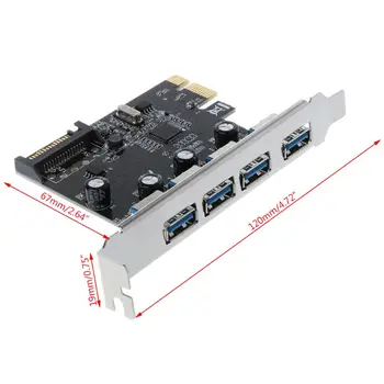 PCI-E PCI Express La USB 3.0 PRIN Chip SATA Interfata cu 4 Porturi Adaptor Convertor Card pentru Desktop-ul Windows XP/Vista/Win7/Win8/Win10