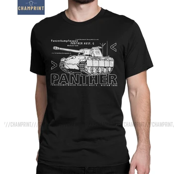 Vintage Tancului Panther Wehrmacht-ului T-Shirt pentru Barbati din Bumbac Tricou German Panzer Armura Africa Maneca Scurta Tricou Imprimat Topuri