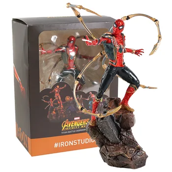 Iron Spider Luptă Versiune figurina Spiderman Figura Fier Paianjen Gheara pentru a Muta în Comun din PVC Vopsit Figura Jucărie Brinquedos
