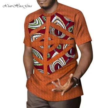 Moda Barbati Haine Africane Dashiki Mozaic Cămașă de Imprimare Topuri Bazin Riche Casual de Bumbac Bărbați Tradiționale Africane Îmbrăcăminte WYN958